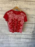 Lucky brand red bandanna print T-shirt