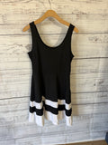 Black and white stripped cotton dress