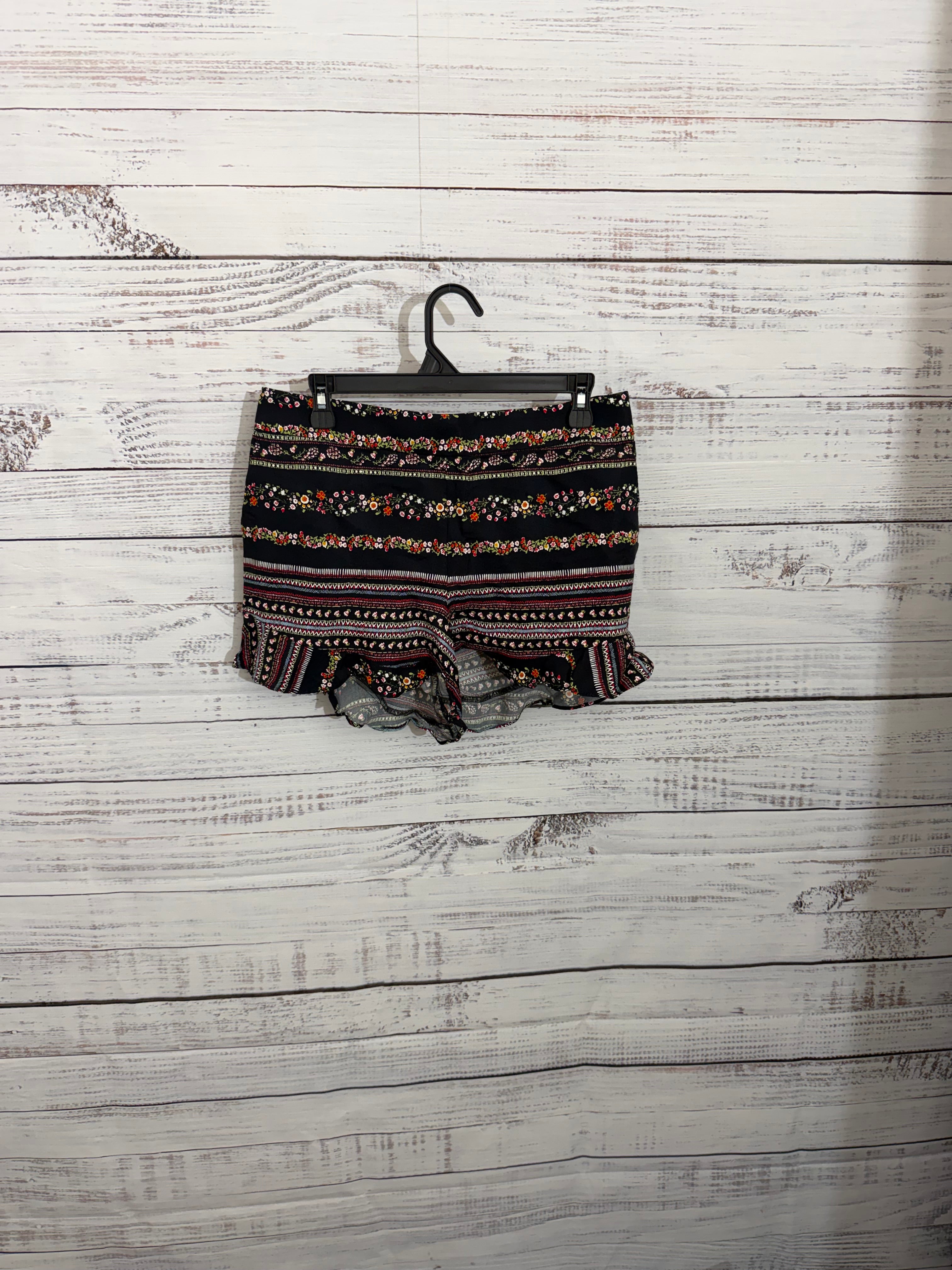 Floral black shorts