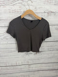 Grey crop tee