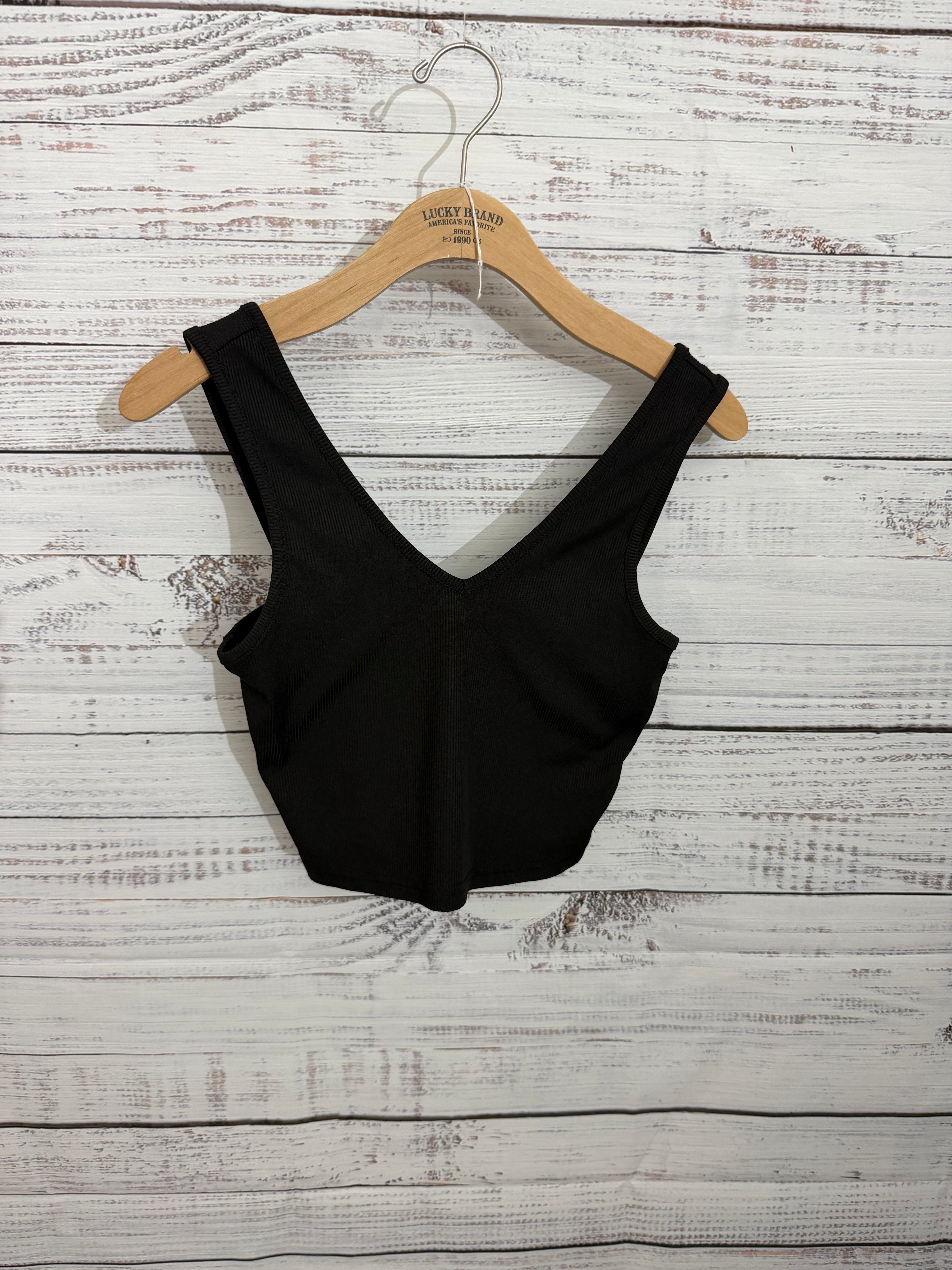 Blank ribbed crop tank